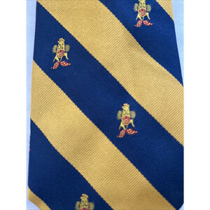 Vintage 1978 Flambeau Clown Tie Yellow Blue Striped Novelty Red Nose Polka Dot